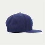Personalized Flat Brim Snapback Hats Snap Button Adjustable Navy Blue Towel Embroidered