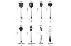 China 9 Pieces SS Handle Silicone Non Stick Utensils Set Lead Free supplier