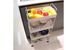 China Thickened Bathroom Storage Carts With Lockable Wheels Movable Lightweight 0.7kg supplier