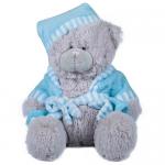 Bear Soft Plush Stuffed Animals Blue / Grey Color Eco Friendly PP Cotton Filler for sale