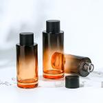 100ml 120ml 150ml Flat Shoulder Scrub Body Lotion Glass Bottle Flat Top Frosted Makeup Remover Water Bottle for sale