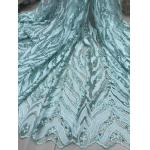 Beaded Embroidered Lace Fabric , 3D Flower Lace Mesh Fabrics For Evening Gowns for sale