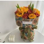 Printed Gift Sunflower Wrapping Paper Floral Bouquet Personalised Wrapping Paper Roll