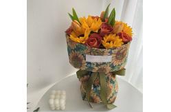 China Printed Gift Sunflower Wrapping Paper Floral Bouquet Personalised Wrapping Paper Roll supplier