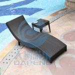 Aluminum Frame Swimming Pool Accessories PE Rattan Lounge Chair 190cm Length for sale