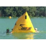 Triathlon Race 1.2m Yellow Triangle Inflatable Marker Buoy With Logo for sale