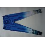 Good Stretch Long Blue Womens Sports Leggings High Waisted Complex Designs for sale
