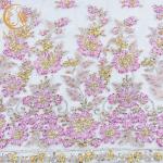 Latest Sequin Lace Fabric Embroidery French Beaded 135cm Width For Party for sale
