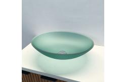 China High Durability Glass Top Wash Basin With Center Drain Position supplier