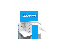 China Casters Pegboard Rotating Display Stand Metal Pegboard Display Stand With Hooks supplier