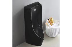 China Matte Black Back Spud Floor Standing Urinal Auto Sensor Flushing supplier