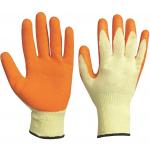 Yellow size 8-11 Latex Garden Gloves / Yard Work Gloves 10G Knitted Wrinkle for sale