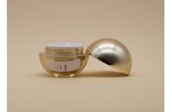 China Ball Shape Cosmetic Cream Containers , Gold Circle Empty Makeup jars supplier