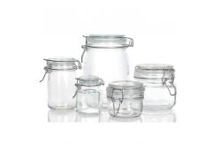 China 100ml 200ml Sealed Freezer Safe Glass Containers Jars Jam With Clip Lids supplier
