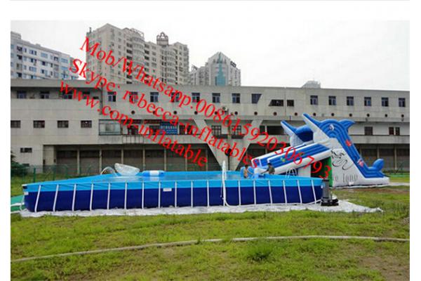 backyard swimming pool inflatable pool with slide metal frame swimming pool