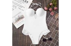 China UPF Function white  Bathing Suit Two Pieces Summer Bikini Nylon Fabric supplier