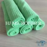 Green Color Weft Knitted 80% Polyester 20% Polyamide Small grid shaped cleaning cloth towel for sale