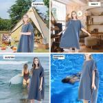Custom Microfiber Poncho Hooded Beach Towel For Adults And Kids Knitted Sports Pattern Surf Robe For Swim Changing for sale