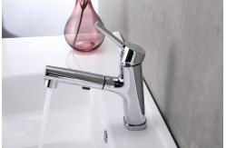 China OEM ODM Bathroom Faucets With Pull Out Sprayer Rust Resistant Finish supplier