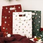 Festive Paper Gift Bags With Handles For Christmas Candy And Small Gifts Custom Logo for sale