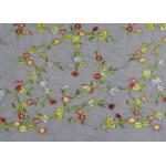 Soft Colored Embroidered Floral Lace Fabric / Net Lace Fabric For Women Wedding Dress for sale