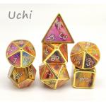 Metallic Brass Gold Dice Set Multipurpose For Dungeon And Dragon for sale