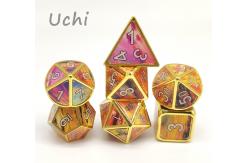 China Metallic Brass Gold Dice Set Multipurpose For Dungeon And Dragon supplier
