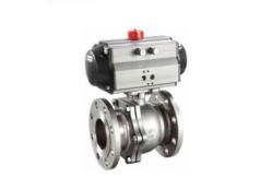 China Stainless Steel Flange End Vacuum Ball Valve With Pneumatic Actuator DIN Standard supplier