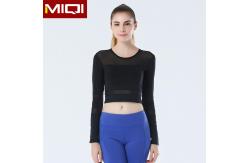 China Women Running Workout Gym Sportswear Black 310gsm Yoga Long Sleeves supplier