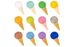 China 3x6cm Wool En71 Felt Ice Cream Cone Pattern Handmade Diy Craft supplier