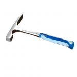 Mason's hammer masonary tool with forged steel construction & shock reduction grip for sale