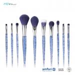 10PCS  Transparent Cosmetic Makeup Brush Set  Plastic Handle Cosmetic Makeup Tools for sale