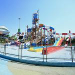 6 Lane Commercial Fiberglass Water Play Equipment Slide for Hill Plastic Water Slide for Water Theme Park for sale