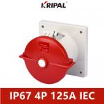 Durable 125A 4P 380V 6H Industrial Panel Mounted Socket Straight for sale