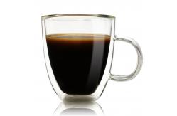 China Round Christmas Drinking Glasses , Customized Latte Double Layer Glass Cup supplier