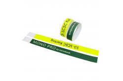 China Durable Custom Printed Paper Wristbands For Events White Blue Lightweight supplier