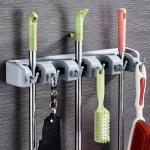 5 Position Cleaning Tool Holder 6 Hooks Wall Mount Broom Holder 447g