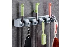 China 5 Position Cleaning Tool Holder 6 Hooks Wall Mount Broom Holder 447g supplier