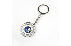 China Shiny Silver Sandblasting Promotional Keychain with Soft Enamel supplier