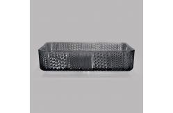 China European Style Rectangular Shaped Glass Wash Basin Transparent Black Sink supplier