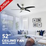 53.4w Modern LED Ceiling Fan 3 Speed Choice With Reversible Motor for sale