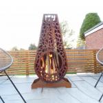 Manual Ignition Corten Steel Outdoor Fire Chimenea Assembly Required for sale