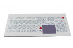 China 108 key IP65 top panel mounting industrial membrane waterproof keyboard with touchpad supplier