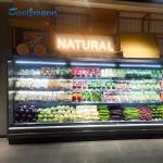 Four Layer Open Front Refrigerated Display Case Air Curtain Adjustable Shelf Cooler for sale