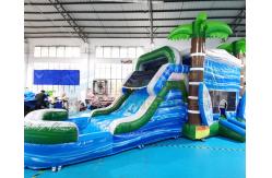 China Palm Tree Jumping Inflatable Bouncer Slide For Backyard supplier