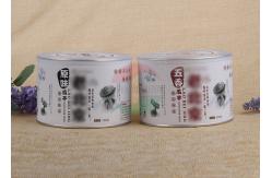 China Glossy / Matte Lamination Paper Composite Cans With Transparent Plastic Cap supplier