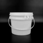 1 Gallon 19*17*17.2cm Round Plastic Bucket White With Plastic Handle for sale