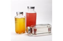 China 250ml 500ml Fancy Empty Glass Clear Juice Milk Bottle With Screw Cap supplier