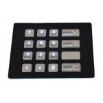 16 keys weather proof industrial black backlit metal numeric USB keypad with dot matrix for sale