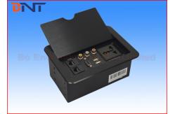 China Manual Flip Up Conference Room Table Power Outlets With Aluminum Alloy Cover supplier